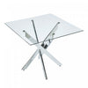 Olivia Square Glass Dining Table with Multi-Use Function,Chrome