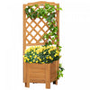 Outsunny Raised Garden Bed, Wood Planter With Trellis For Vine Climbing, To Grow Vegetables, Herbs, And Flowers For Backyard, Patio, Deck, Brown