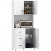 Cupboard Pantry Sideboard Hutch Furniture Centerpiece with Two Door Cabinet