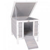 Pawhut 20\"x16.5\"x17\" Wooden Rabbit Hutch Small Animal House Bunny Guinea Pig Pet Cage Coop Cat Shelter Grey
