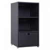 Outsunny Outdoor Storage Cabinet, Patio Storage Box Rack Rattan Wicker Pool Towel Valet Organizer Poolside Garden Lawn Bathroom Furniture Shelf W/ Shelf Drawer, Dark Brown