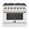 Forno Galiano 36-inch Gas Range in White, 5.36 cu.ft. - FFSGS6244-36WHT