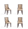 Fifth Avenue Traditional Wood Upholstered Dining Chair in Tan - Set of 4