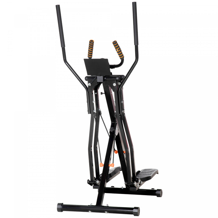 Soozier Gazelle Glider Air Walker Exercise Machine Elliptical Trainer With Four Resistance Levels, Lcd Monitor, Heart Rate Sensor, Two Wheels