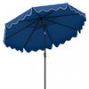 Costway 9 FT Patio Umbrella 2-Tier Market Table Umbrella with Sun-Protective Canopy Navy