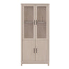 Jodie Mid-Century Modern 31\" Bookcase Cabinet in Whitewashed Oak (6-Shelf)