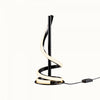 16\" Matte Black Sculptural Curved LED Table Lamp