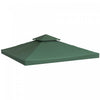 Outsunny 9.8' X 9.8' Square 2-tier Gazebo Canopy Replacement Top Cover Outdoor Garden Sun Shade, Green