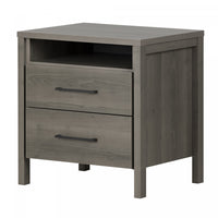 Gravity 2-drawer Nightstand - Gray Maple