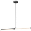 Dainolite Corvette Horizontal Pendant 24w Matte Black Finish White Acrylic Diffuser Lamp