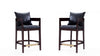 Ritz Mid-Century Modern Wood Upholstered Counter Stool in Black - Set of 2