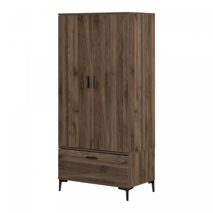 Musano Wardrobe Armoire With Doors And Drawers - Natural Walnut