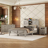 Madison Bedroom Set Farmhouse Platform Bed with Storage and Charging Station,Full Size,Grey Full Bed