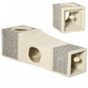 Pawhut 39\" Long Cat Tunnel With Hanging Ball, Plush Catio Outdoor Cat Enclosure With Two Caves, Cream White
