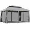 Outsunny 13' x 10' Outdoor Patio Gazebo Canopy, Light Grey