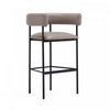 Onda Contemporary Vegan Leather Metal Upholstered Barstool in Taupe