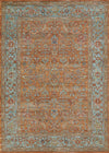 Hailey Traditional 6'7\" x 9'6\" Area Rug in Orange Indoor Area Rug