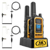 2 Dewalt DXFRS800 Work Site Walkie Talkies Plus Earpieces - 2 Watt, Heavy Duty, Long Range Indoor-Outdoor Two Way Radios + 22 Channel