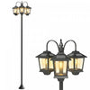 Outsunny 74\" 3-Head Solar Lamp Post Light, Waterproof LED Solar Light Posts