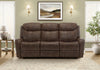 3-Seater Power Reclining Sofa, 83\" Wide, Usb Port Included, Brown Leather-Look Recliner
