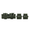 Verandah Mid-Century Modern 3-Piece Sofa Set in Olive Green