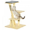 Pawhut 31\" Cat Tree Kitty Activity Center Pinewood Cat Climbing Toy Indoor Outdoor Pet Furniture With Jute Scratching Post Perch Cushion Natural