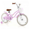 Costway 18\" Kids Bike Toddler Bicycle Withtraining Wheel Kickstand For 4-8 Years Purple