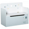 Qaba Kids Wooden Toy Storage Box Organizer Chest Chair 2 In 1 Design With Gas Stay Bar Seating Bench 23.5\" X 11.75\" X 19.75\" Light Blue