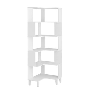 Prepac Nordik Corner Bookcase - White
