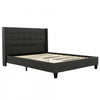 Wilder Grey Upholstered Wingback Platform Bed - Full