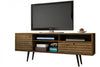 Manhattan Comfort Liberty 70.86\" Mid-Century Modern TV Stand with 4 Shelving Spaces & 1 Drawer - Rustic Brown