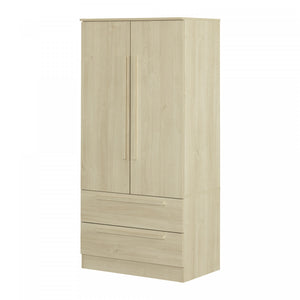 Acapella Wardrobe Armoire With Doors And Drawers - Bleached Oak