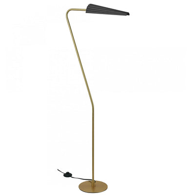 Dainolite Cassie 1 Light Floor Lamp Incandescent Aged Brass Matte Black|Lampe à pied Cassie de Dainolite avec fini laiton vieilli et noir mat et 1 ampoule incandescente