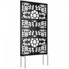 Outsunny 72\" x 38\" Metal Outdoor Privacy Screen, Black