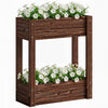 Outsunny 3-Tier Wooden Raised Garden Bed with Legs, 23.6\" x 9.8\" x 47.2\"