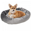 Pawhut Pet Bed, Soft Velvet Lounge Sleeper, Machine Washable Cushion, Soft Padding, Zippered Cover, Portable, for Medium Dogs, Dark Grey