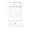 Ethan Hall Tree Coat Rack with Shoe Cabinet Hooks and Storage,White