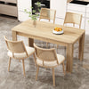 Oliver Modern Dining Chairs with PU Upholstered and PE Rattan Backrest Set of 4,Beige