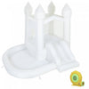 Qaba White Bounce House, 8.2 x 7.4 x 6.6 FT Inflatable Bouncy Castle for Kids with Slide, Ball Pit and 370W Blower, for Indoor Outdoor Birthday Wedding Party Backyard