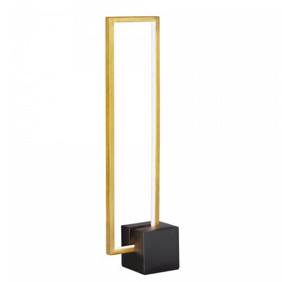 Dainolite Florence LED Table Lamp 22w Aged Brass Finish Matte Black Concrete Base|Lampe de table Florence de Dainolite avec base en béton noir mat, fini laiton vieilli et ampoule à DEL de 22 W
