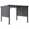 Outsunny 10' X 10' Retractable Pergola Canopy For Backyard, Garden, Grey