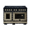 Forno Ambassador 48\" Gas Range in Black, 8 Sealed Burners, 6.7 Cu.Ft. Ovens - FFSGS6299-48CPBLK