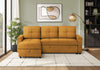 Sleeper Sofa, 90\" Length, Convertible Sofa Bed, Storage Chaise, Orange Fabric Sleeper Sofa