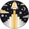 Forte Kids Spaceship Round Area Rug - 5'3\" x 5'3\"
