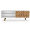 Manhattan Comfort Liberty 62.99\" Mid-Century Modern TV Stand with 3 Shelves & 2 Doors - White