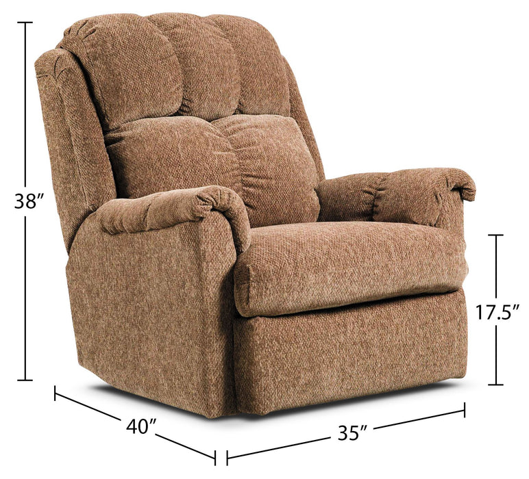 Made in Canada 35\" Chenille Fabric Power Reclining Chair - Brown