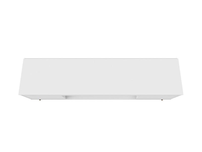 Manhattan Comfort Bradley 62.99\" TV Stand with 2 Media Shelves & 2 Storage Shelves - White & Rustic Brown