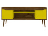 Manhattan Comfort Bradley 62.99\" TV Stand with 2 Media Shelves & 2 Storage Shelves - Rustic Brown & White
