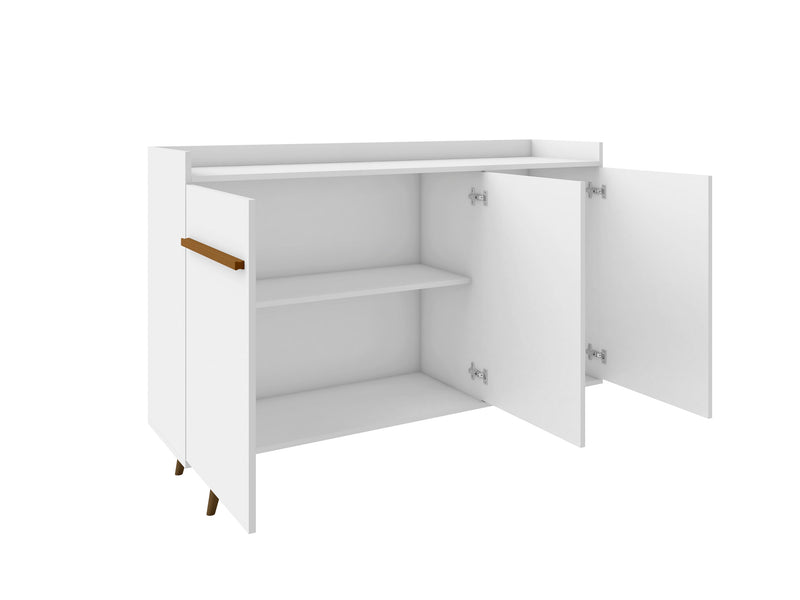 Manhattan Comfort Bradley 53.54” Buffet Stand with 4 Shelves - White