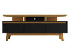 Manhattan Comfort Yonkers 70.86\" TV Stand with Solid Wood Legs & 6 Media Storage Compartments - Black & Cinnamon